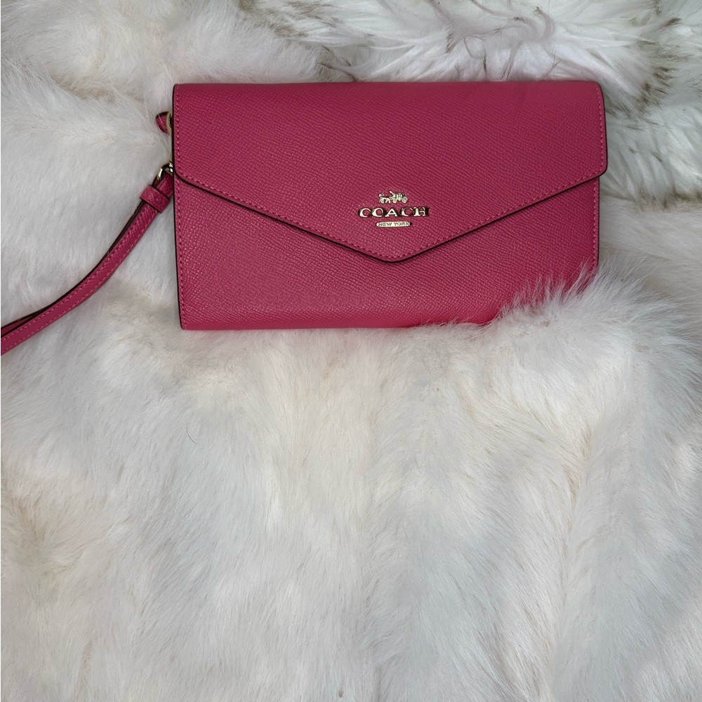 Coach Pink Leather Wristlet